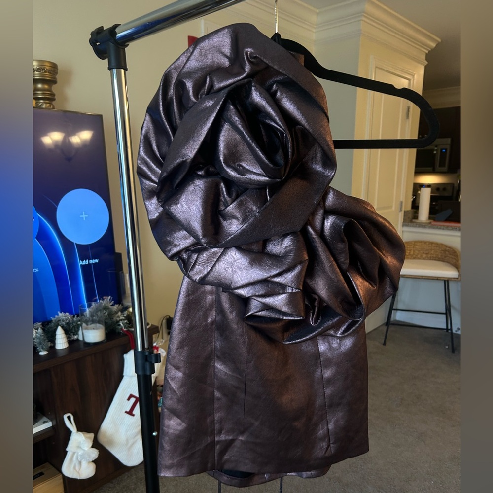 Size s Zara statement strapless mini dress - espresso brown
